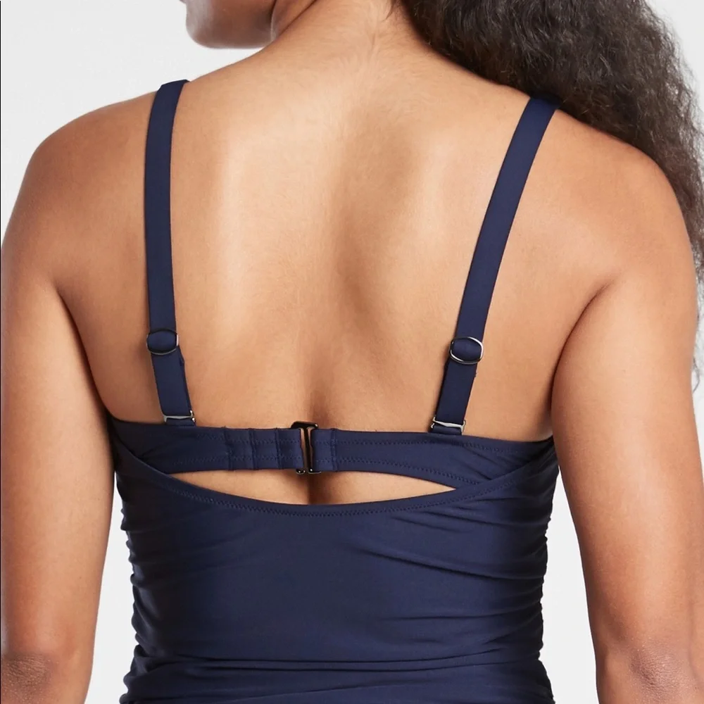 Athleta TALL Square Neck Bra Cup Tankini 36B/C Tall Navy - Picture 3 of 10